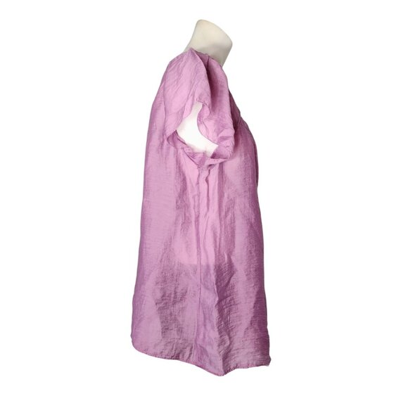 Ann Taylor Loft Lightweight Baby Doll Top Size L Orchid Purple Flowy Flutter - Picture 3 of 6